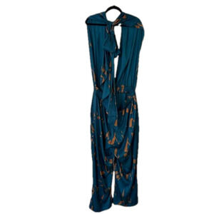 Diarrablu Women’s Versatile Luxury Blue and Orange Jumpsuit, Size 3XL
